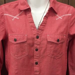 Red western shirt with pockets small